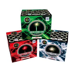 RED/SILVER/ GREEN STROBE CAKE SET